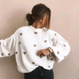 NEW Heart Crewneck Sweater